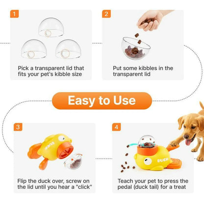 Cat Puzzle Treat Dispenser Toy, Interactive Duck-Shaped Food Slow Feeder for Cats and Small Dogs Enrichment, IQ Training and Exercise 8.6 Inches, Durable Duck, Cat Snacktime, Pet Gift Small Medium Dog Tiktokshopspringglowup Summervibes Petlovers Summer