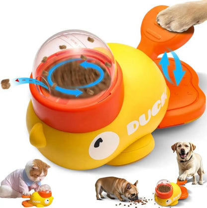 Cat Puzzle Treat Dispenser Toy, Interactive Duck-Shaped Food Slow Feeder for Cats and Small Dogs Enrichment, IQ Training and Exercise 8.6 Inches, Durable Duck, Cat Snacktime, Pet Gift Small Medium Dog Tiktokshopspringglowup Summervibes Petlovers Summer