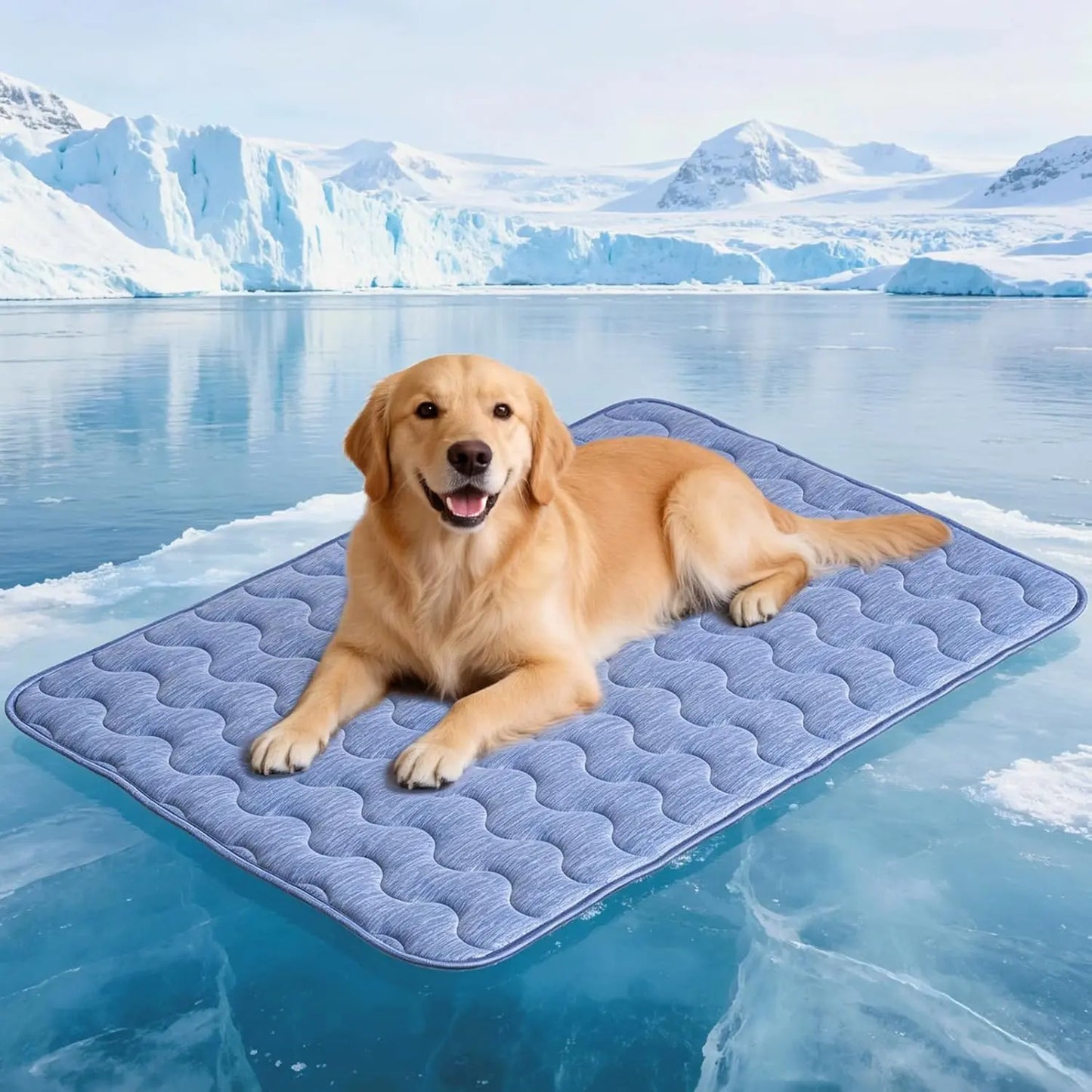 Cooling Mat for Dog, Washable Pet Cooling Pad, No Gel, No Electric, Non-Slip Summer Crate Bed for Large Dogs