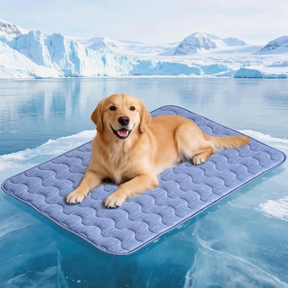 Cooling Mat for Dog, Washable Pet Cooling Pad, No Gel, No Electric, Non-Slip Summer Crate Bed for Large Dogs