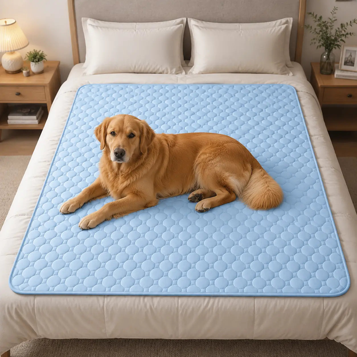 Cooling Mat for Dog, Washable Pet Cooling Pad, No Gel, No Electric, Non-Slip Summer Crate Bed for Large Dogs