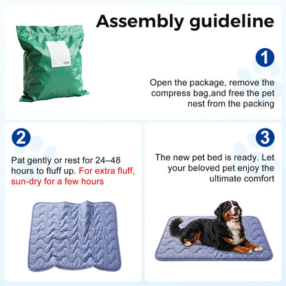 Cooling Mat for Dog, Washable Pet Cooling Pad, No Gel, No Electric, Non-Slip Summer Crate Bed for Large Dogs