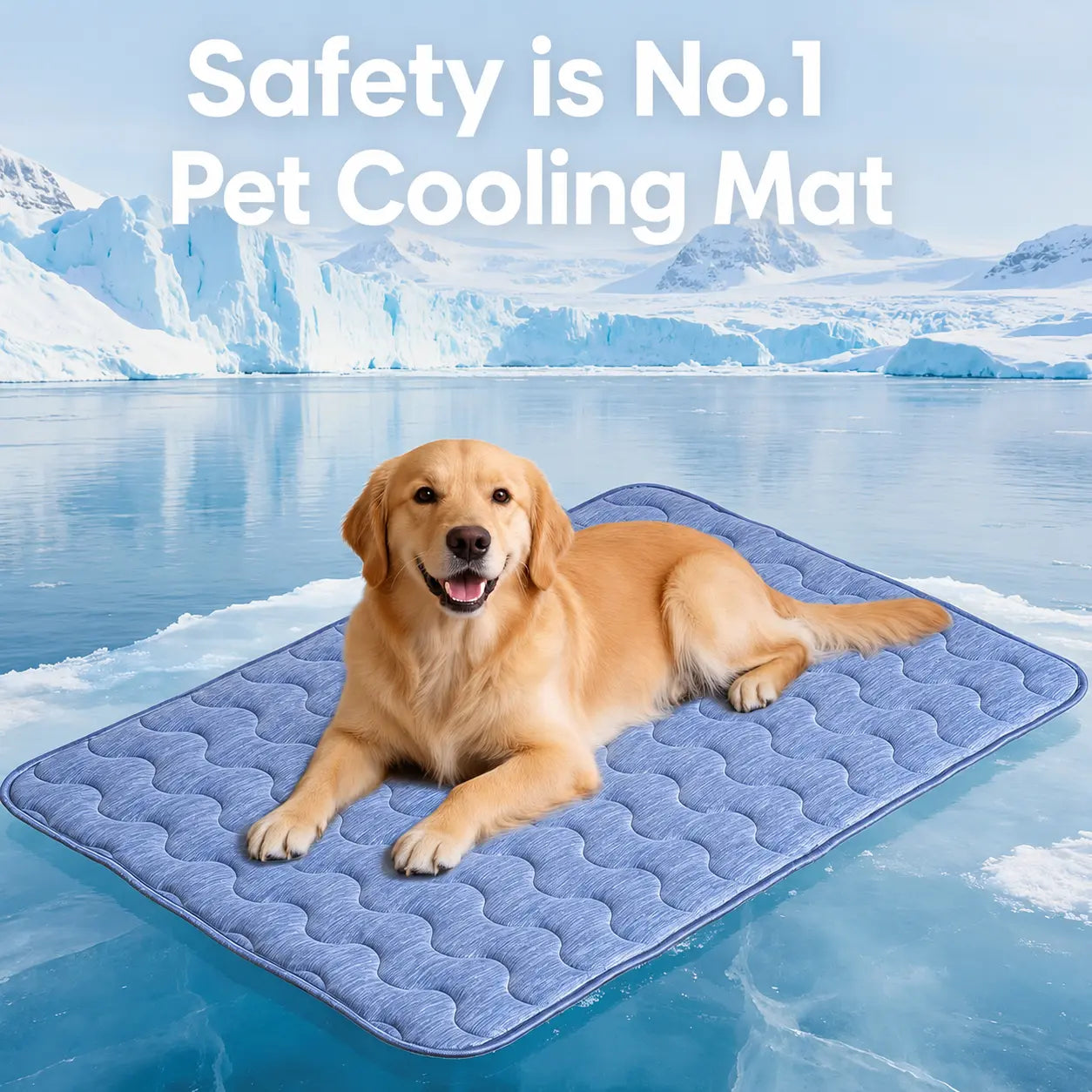 Cooling Mat for Dog, Washable Pet Cooling Pad, No Gel, No Electric, Non-Slip Summer Crate Bed for Large Dogs